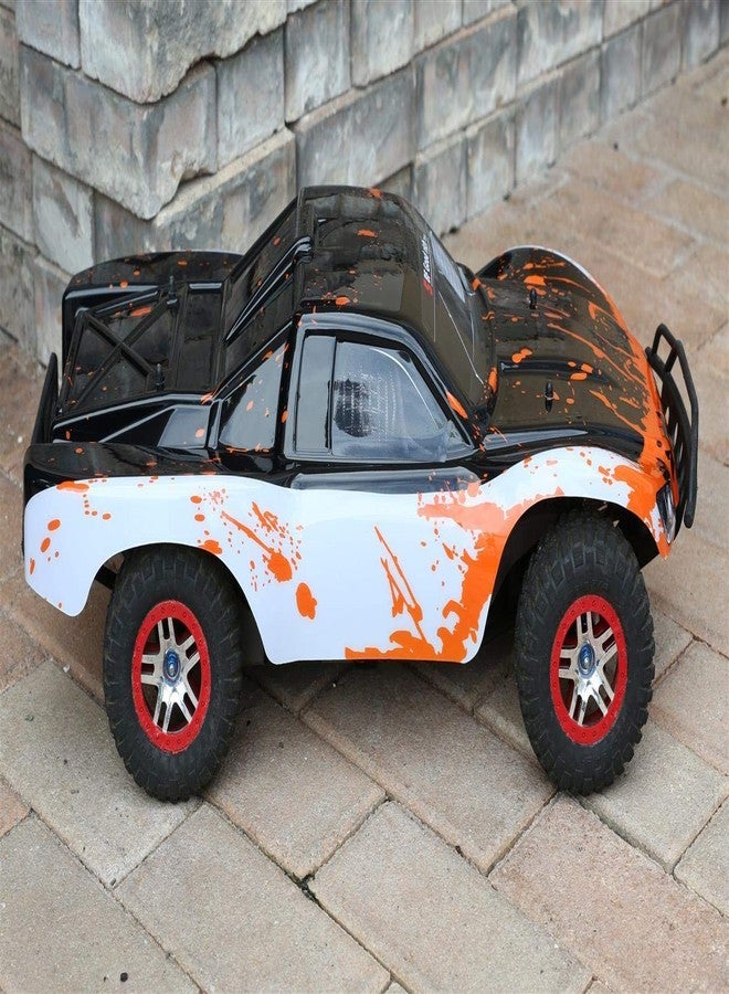 SummitLink Compatible Custom Body Muddy Orange Over White/Black Replacement for 1/10 Scale RC Car or Truck (Truck not Included) SS-WBR-01 - Image 5