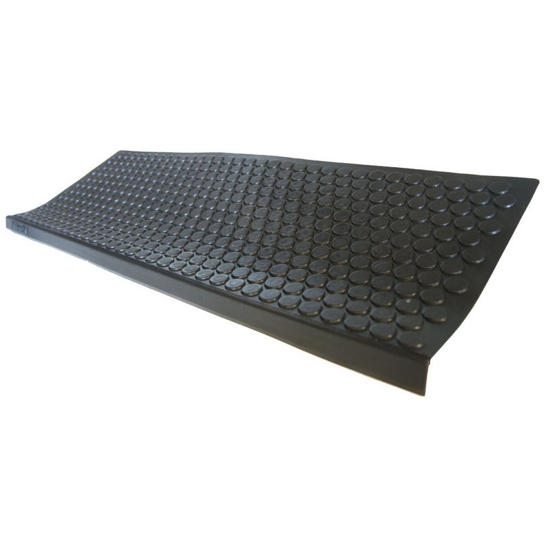 Rubber-Cal "Coin-Grip Non-Slip Rubber Tread Stair Mats 6 Count (Pack of 1), Black, 9.75" x 29.75" (10-104-009) - Image 1