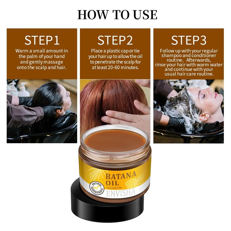 ENVISHA زيت باتانا - زيت باتانا نقي وطبيعي 100%، زيت باتانا من د. سيبي من هندوراس - يغذي ويقوي ويمنع تساقط الشعر، يمنع جفاف الشعر ويقضي على تقصف الشعر - Image 5