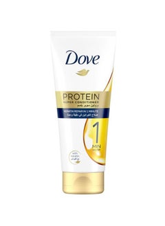 Dove Protein Super Conditioner Repairs Damaged Hair In Just 1 Minute With Keratin Repair White 180ml  - Image 1