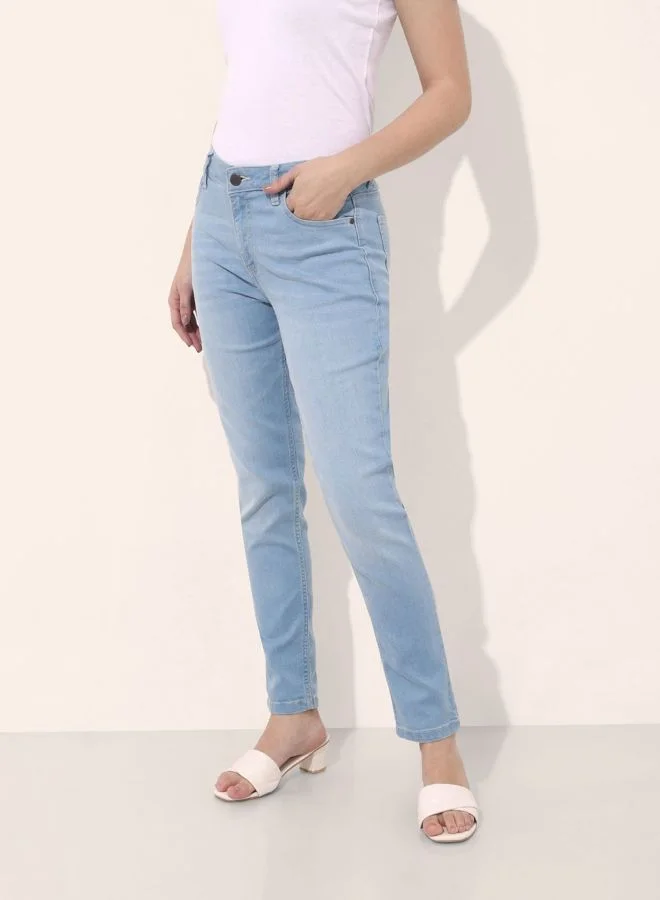 Freehand  Women Slim Fit Solid Mid Rise Jeans  | Best Price UAE