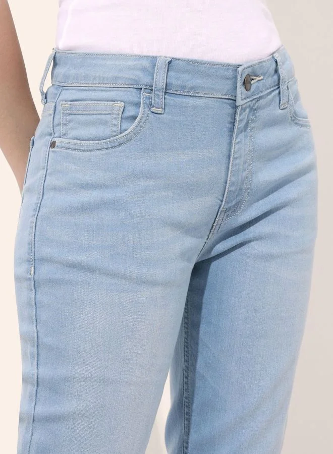 Freehand  Women Slim Fit Solid Mid Rise Jeans  | Best Price UAE