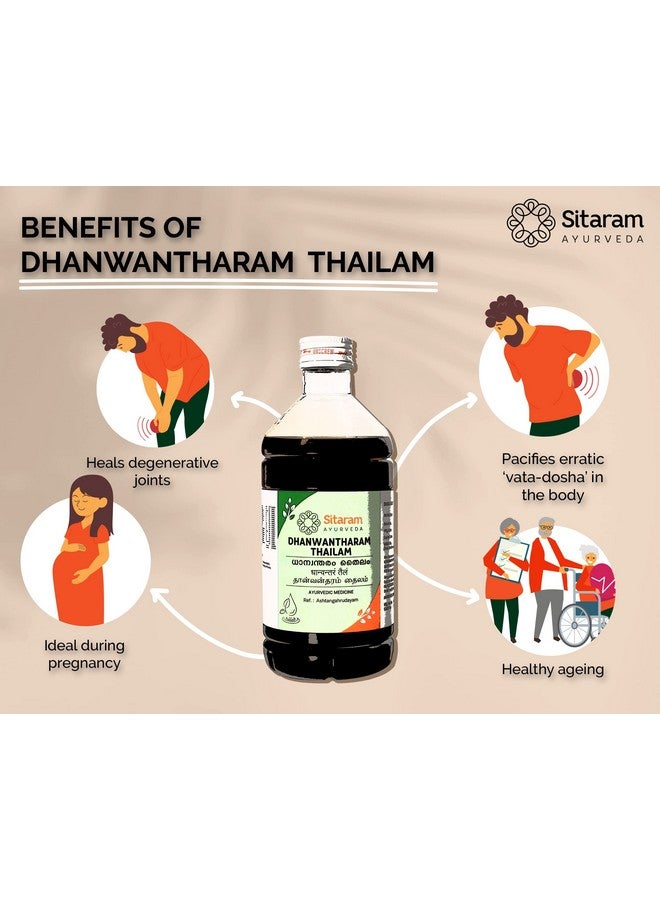 Sitaram Ayurveda Dhanwantaram Thailam 450ml | Dhanvantaram Tailam | Sesame Based Ayurvedic Danwantaram Oil - Image 2