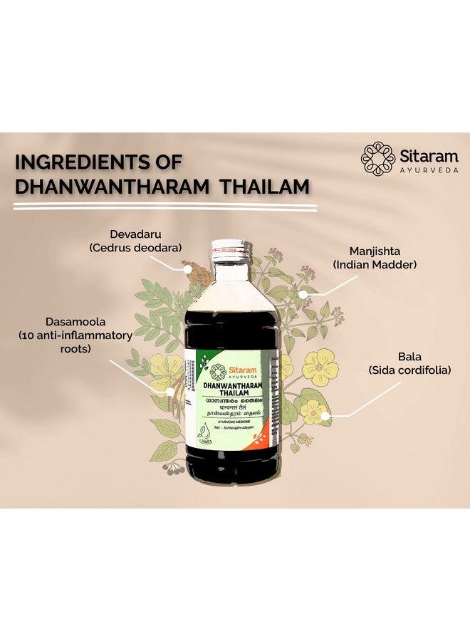 Sitaram Ayurveda Dhanwantaram Thailam 450ml | Dhanvantaram Tailam | Sesame Based Ayurvedic Danwantaram Oil - Image 3
