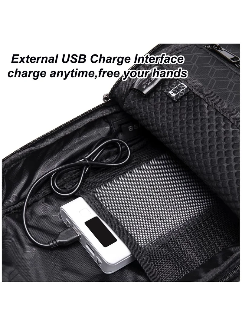 ARCTIC HUNTER Crossbody Sling Bag Water Resistant Anti Theft Unisex Small Shoulder Bag with Built in USB Port for Business Travel XB001005