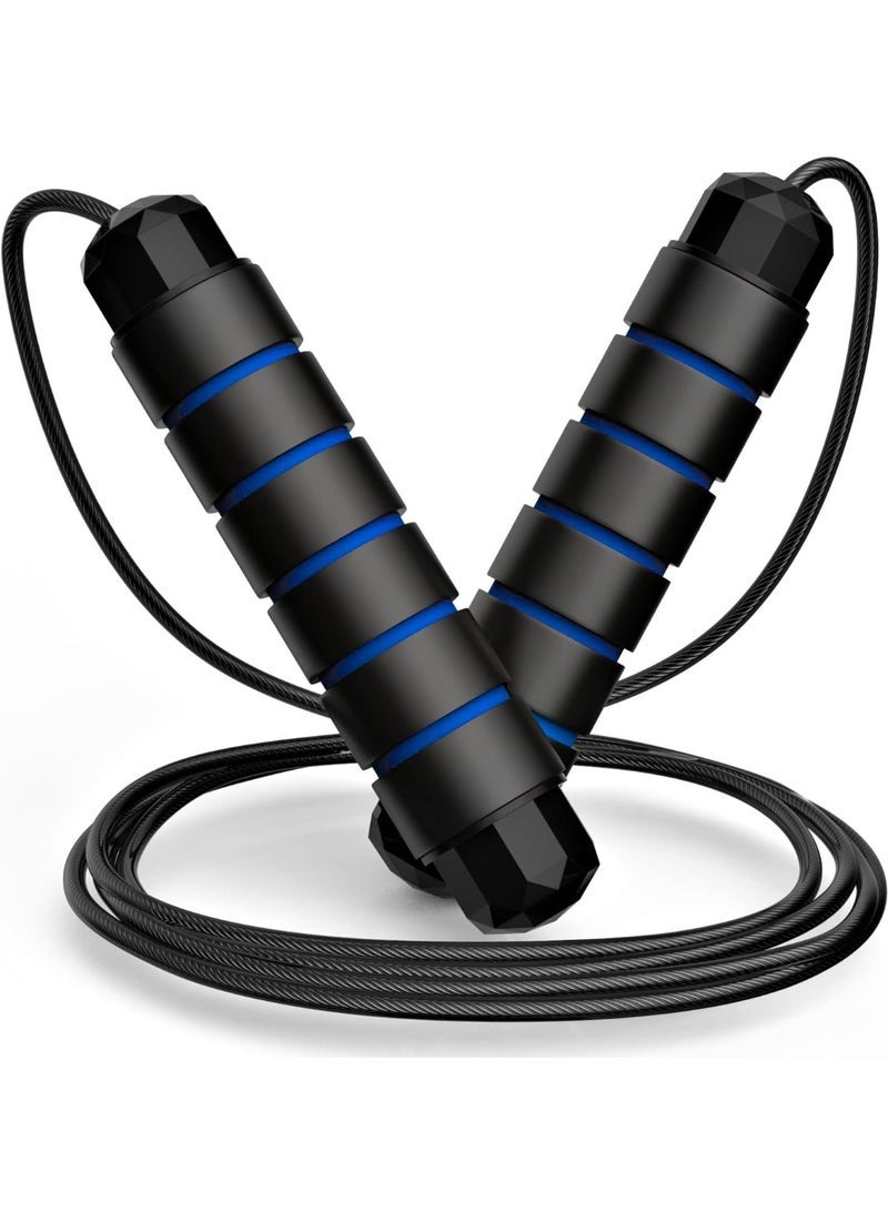 High-quality, tangle-resistant jump rope, suitable for men, women, and children, adjustable, with non-slip foam grips - Blue (Multicolor) - Image 1