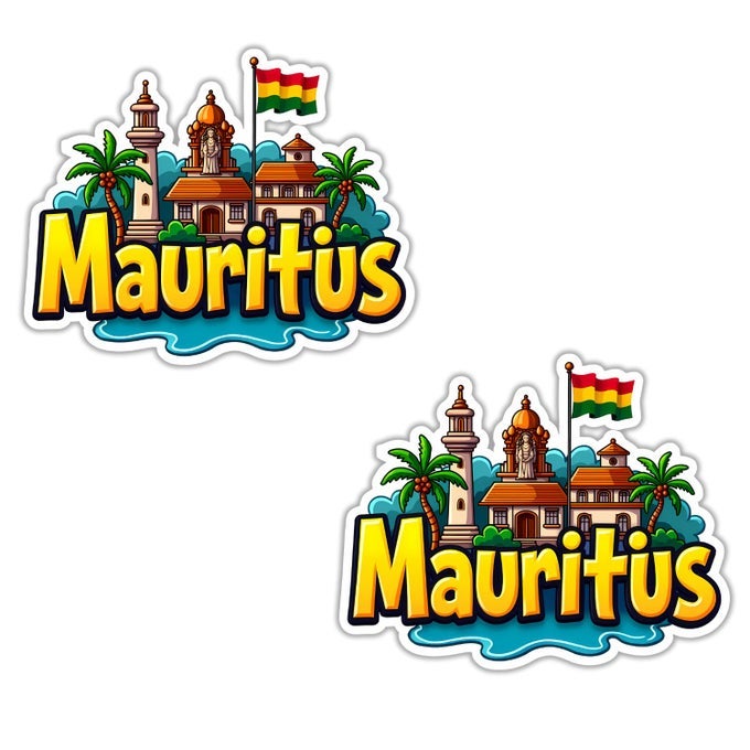 MAURITIUS COUNTRY THEME SOUVENIR WOODEN REFRIGERATOR STYLISH FRIDGE MAGNET PERFECT SOUVENIR GIFT FOR BROTHER SISTER KIDS FRIDGE DECORATION KITCHEN DECOR PACK OF 2 SIZE 3X3 INCHES