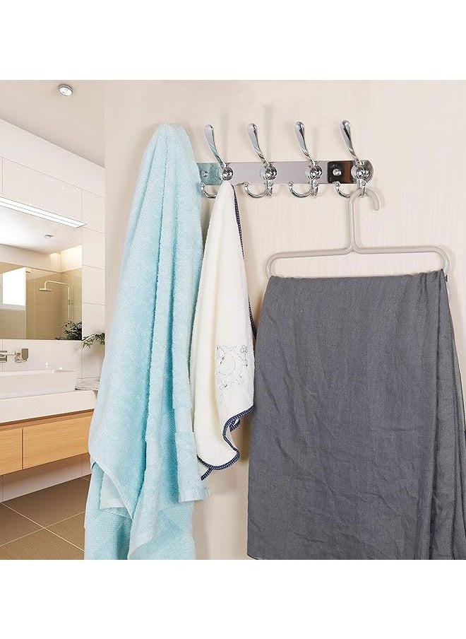 BOUND MOAT - Stainless Steel Wall Hanger With 5 Hooks Coat Hooks for Hanging Wall Mounted Wall Hooks Rack for Bathroom Bedroom Wall Coat Hanger for Clothes Hat Jacket Clothing - Image 1