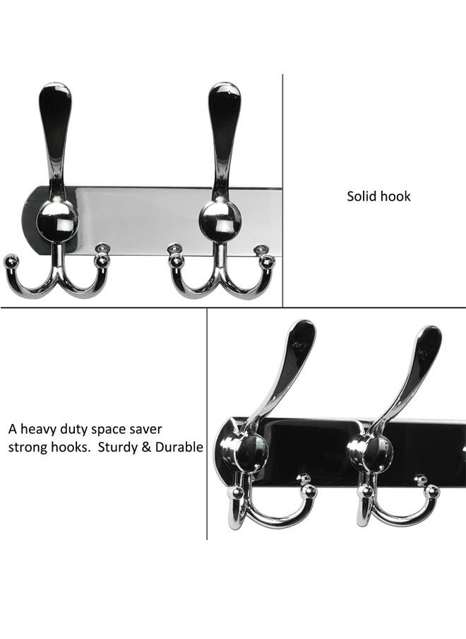 BOUND MOAT - Stainless Steel Wall Hanger With 5 Hooks Coat Hooks for Hanging Wall Mounted Wall Hooks Rack for Bathroom Bedroom Wall Coat Hanger for Clothes Hat Jacket Clothing - Image 1