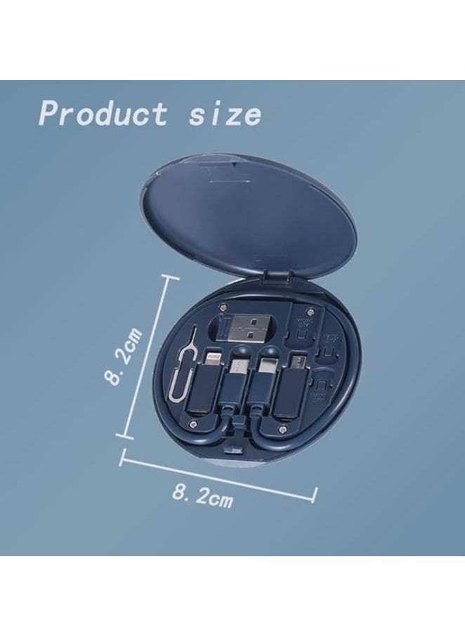 erorex Versatile USB Adapter Kit: Charge, Transfer & Travel Efficiently! USB C to iOS, Type C, Micro Adapters with Data Slot. Phone Holder & Card Case. Midnight Blue  - Image 2