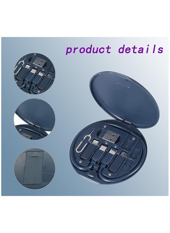 erorex Versatile USB Adapter Kit: Charge, Transfer & Travel Efficiently! USB C to iOS, Type C, Micro Adapters with Data Slot. Phone Holder & Card Case. Midnight Blue  - Image 3