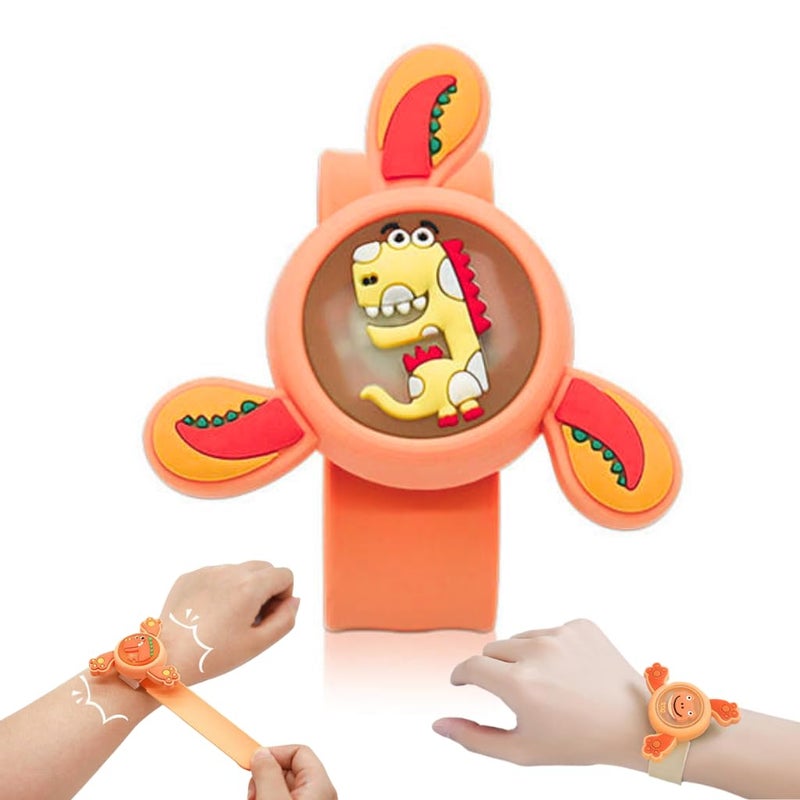 Storio حزمة من 1 راخي لأخوة الأطفال سوار للمعصم للأولاد والبنات سوار لاصق دوار سوار كرتوني لطيف مع ضوء LED، هدية رائعة لعيد الميلاد وألعاب للأطفال الأولاد والبنات - Image 1