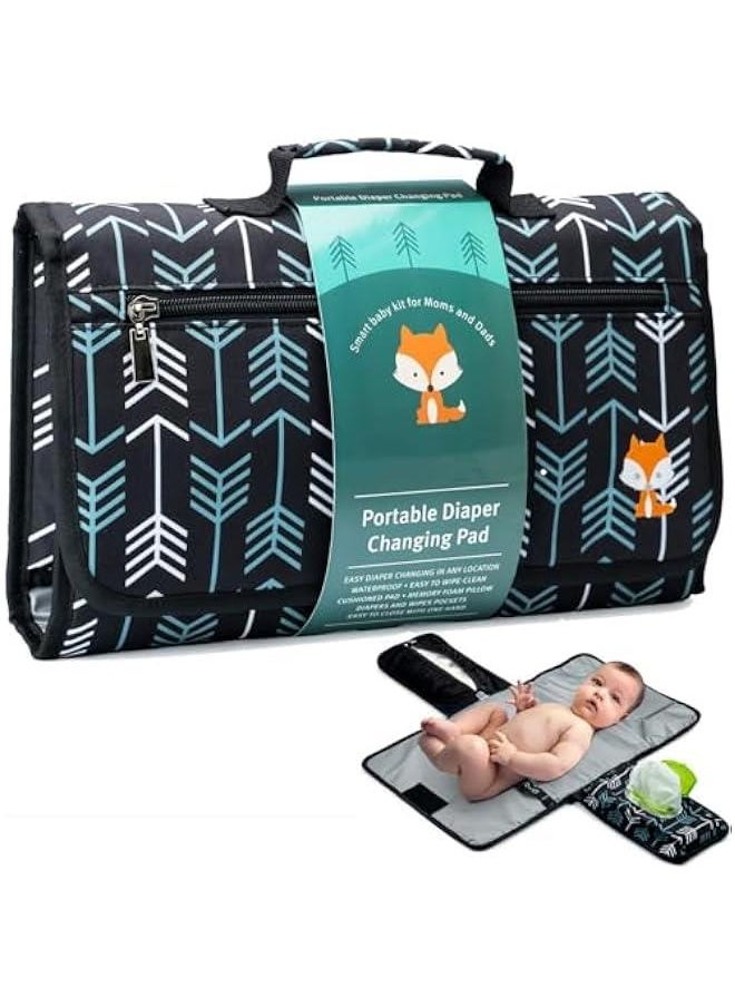 TRASSLE Portable Diaper Changing Mat,Waterproof Changing Pad for Baby,Detachable Travel Changing Pad with Shoulder Strap, Fully Padded, Lightweight & Waterproof - Newborn Essentials Must Haves  - Image 1