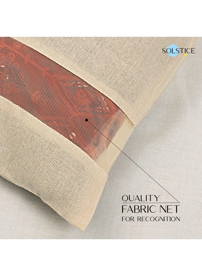 سولستيس غطاء ساري قطني من Solstice/حقائب ساري/أغطية ملابس مقاس 16 × 14 (بوصة) لحقيبة تخزين الملابس والسفر ومنظم خزانة الملابس مع شبكة/نافذة. (6) - أبيض - Image 4