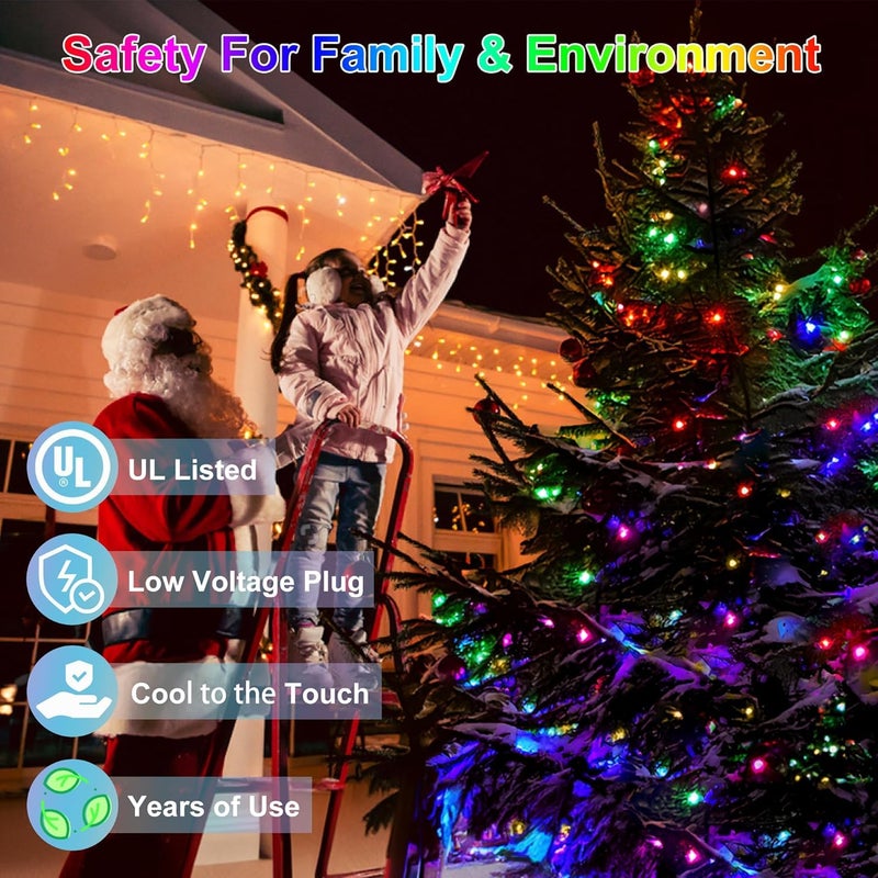 Gesto أضواء سلسلة LED متعددة الألوان بطول 45 متر - وحدة تحكم بتغيير 8 أوضاع، أضواء خرافية مقاومة للماء للمنزل، الفناء، عيد الميلاد، الحديقة، ديبافالي وزينة ديوالي لشرفة خارجية - Image 3