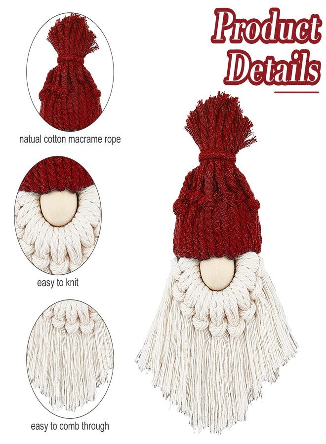 FREEBLOSS 6 Set DIY Macrame Christmas Gnomes Santa Claus Kit DIY Macrame Santa Claus for Christmas Tree Decor Christmas Tree Hanging Gnomes Santa Elf Instructions Included Holiday Decor - Image 3