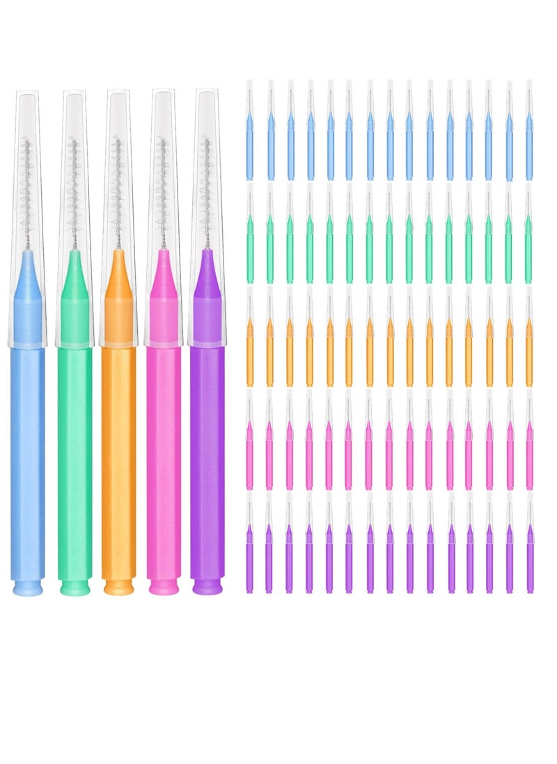 EasyHonor EasyHonor Braces Brush for Cleaner Interdental Toothpick Dental Tooth Flossing Head Oral Hygiene Flosser Cleaners Cleaning Tool (5Colors,75pcs)  - Image 1