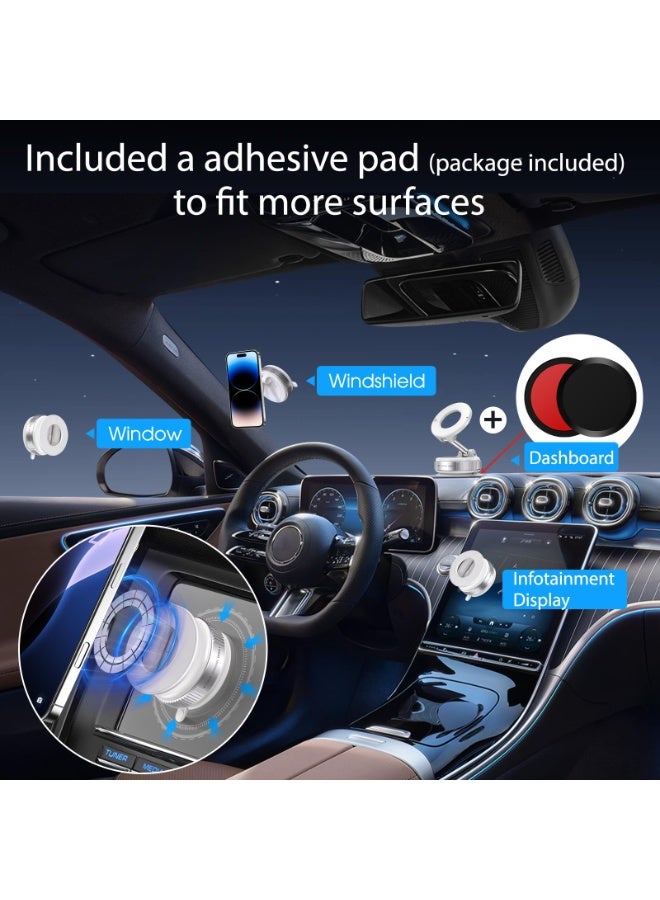 beteno Vacuum Magnetic Suction Phone Holder, Foldable and Retractable Hands-Free Suction Cup Phone Mount for Car/Gym/Mirror/Smooth Surface, Compatible with iPhone Android and All Smartphones (White)  - Image 2
