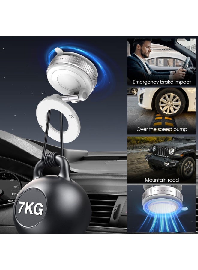 beteno Vacuum Magnetic Suction Phone Holder, Foldable and Retractable Hands-Free Suction Cup Phone Mount for Car/Gym/Mirror/Smooth Surface, Compatible with iPhone Android and All Smartphones (White)  - Image 5