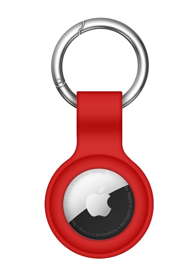 Generic - AirTag Case Keychain Air Tag Holder Silicone AirTags Key Ring Cases Tags Chain Apple AirTag GPS Item Finders Accessories，Red - Image 1