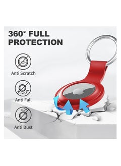 Generic AirTag Case Keychain Air Tag Holder Silicone AirTags Key Ring Cases Tags Chain Apple AirTag GPS Item Finders Accessories，Red  - Image 2