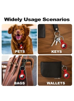 Generic AirTag Case Keychain Air Tag Holder Silicone AirTags Key Ring Cases Tags Chain Apple AirTag GPS Item Finders Accessories，Red  - Image 5