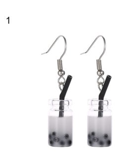 Bubble Tea Drink Dangle Long Ear Hooks Earrings