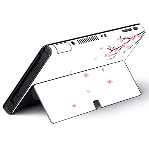 PlayVital Full Set Protective Stickers for Nintendo Switch OLED Model, Customized Vinyl Decal Skins for Switch OLED Console & Joycon & Dock & Grip - Falling Cherry Blossom - Image 5