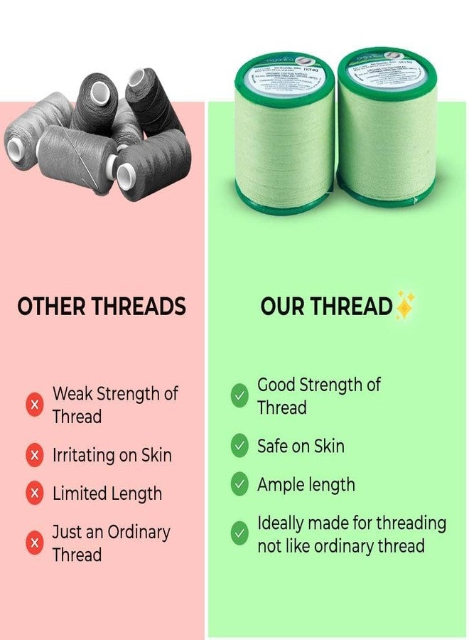 ROODILES Professional Cotton Eyebrow Threading Thread Tool for Women | Organic Thread for Eyebrows Threading | Cotton Threading Facial Hair Remover | Upper Lips Shaping | Forehead Chin Hair Removal Thread (Pack of 2) - Image 4