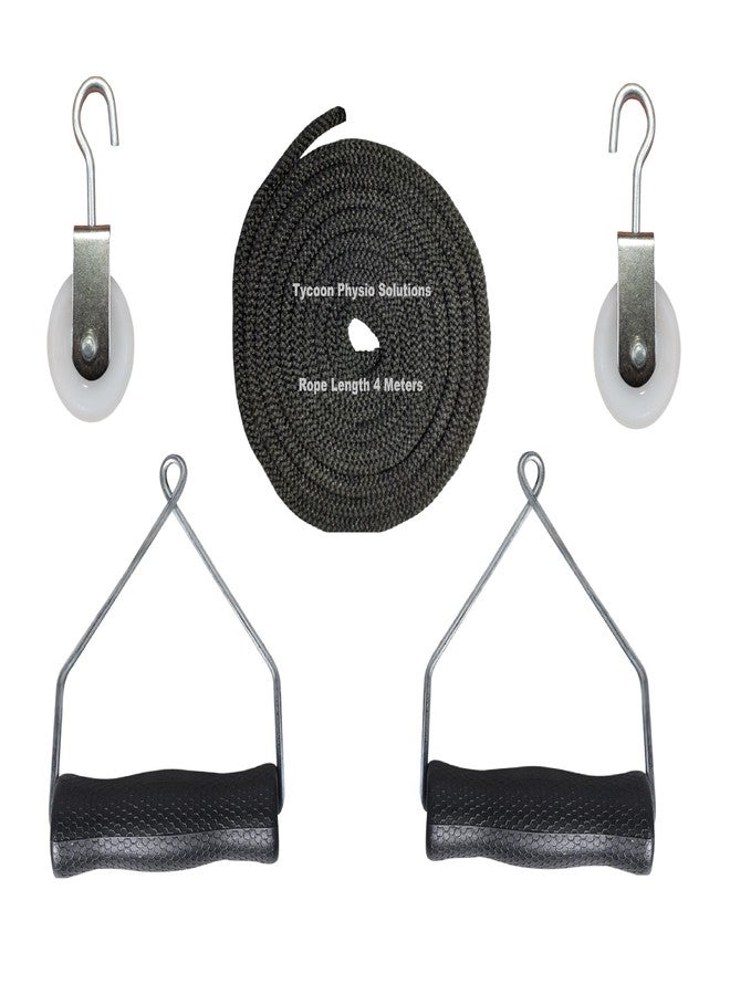 TYCOON PHYSIO SOLUTIONS Shoulder Pulley Set with white rings for Frozen Shoulder Exercise (Black) easy to use physiotherapy exerciser - Image 2