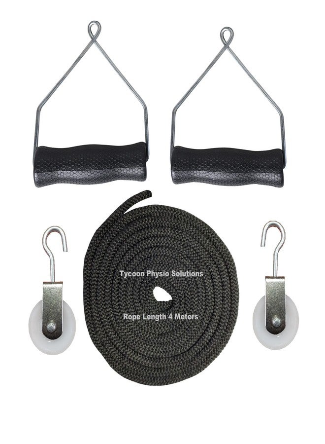 TYCOON PHYSIO SOLUTIONS Shoulder Pulley Set with white rings for Frozen Shoulder Exercise (Black) easy to use physiotherapy exerciser - Image 1