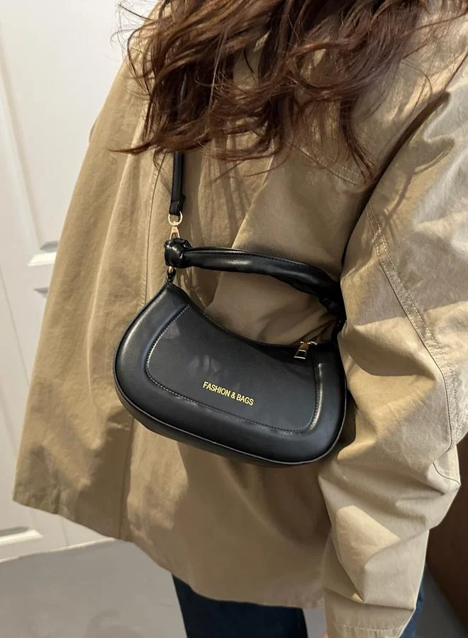 Take Two Black Shoulder Bag with Dual Handle