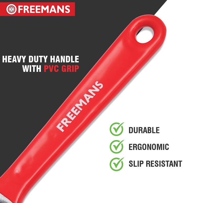 FREEMANS CAW12 Chrome Plated 12Inch Adjustable Wrench with PVC Grip Handle Adjustable Wrench for Professional Home Use Universal Wrench Plumbing Tool 12 Inch - Image 4