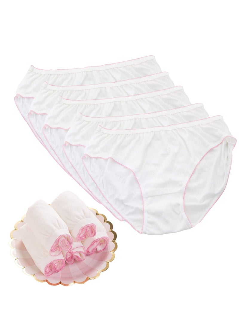 SYOSI Women's Disposable Panties, Cotton Moisture-Wicking Underwear, and Breathable, Tagless Multipack, Disposable Panties Girls Disposable Day-throwing Pants | for Spa Salon, Hotel, Travel, Daily Use（5pcs） - Image 1
