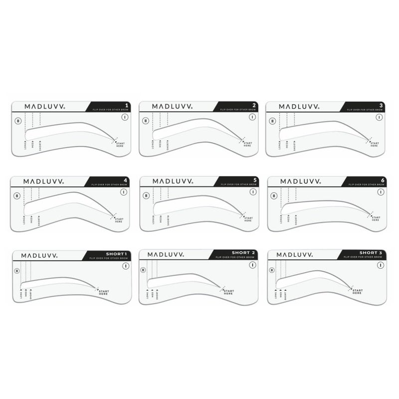 MADLUVV Brow Stamp Kit with Brow Stencils â€“ Easy Eyebrow Shaper for Natural-Looking Brows â€“ Popular Eyebrow Stencil Kit Used by Professionals â€“ 9 Shapes, Spoolie, Travel Bag & Stamp (Dark Brown) - Image 3