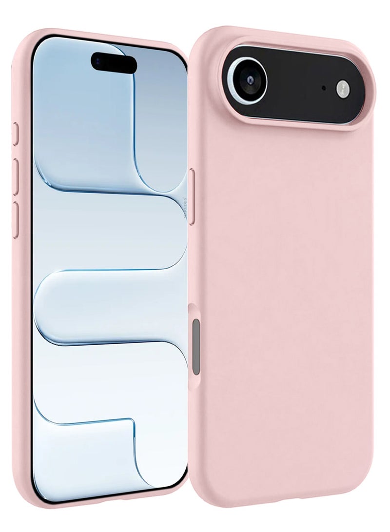 Silicone Protective Phone Case for iPhone 17 Air - Soft Anti-Scratch Microfiber Lining Ultra Slim Drop Protection Phone Cover - Sand Pink - Image 5