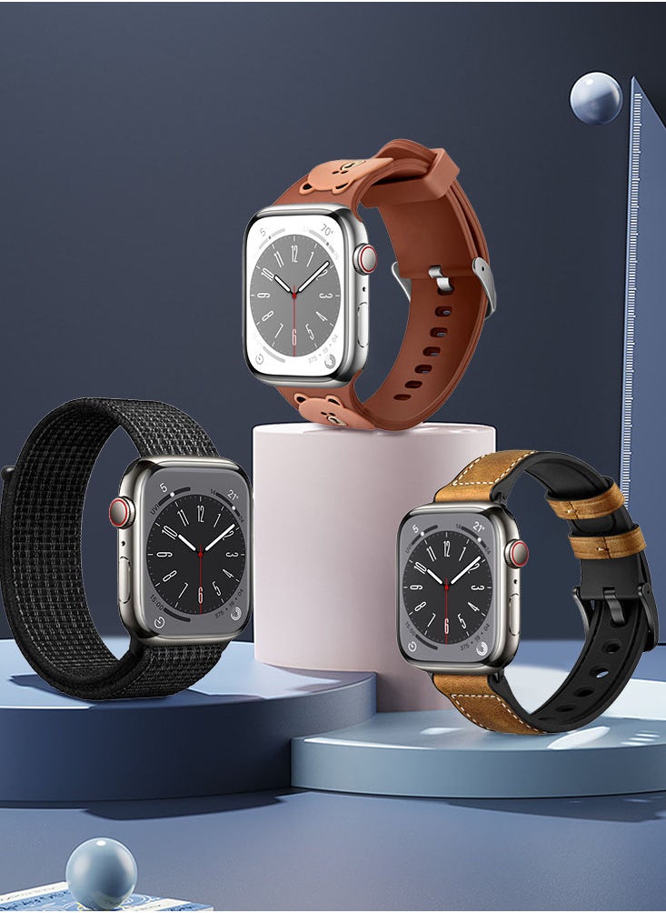 Perfii - 5pcs Watch Bands Replacement for Apple Watch Strap Compatible with Apple Watch 49/46/45/44/42mm Series 10/9/8/7/6/5/4/SE/Ultra - Image 1