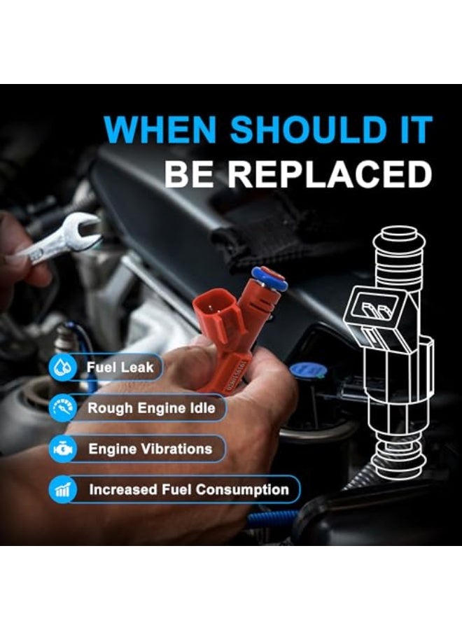 HiSport Fuel Injector 0280156161 6 PCS Compatible with Jeep 4.0L 1999-2004 I6 Upgrade 12 Hole 22LB Injectors - Image 5