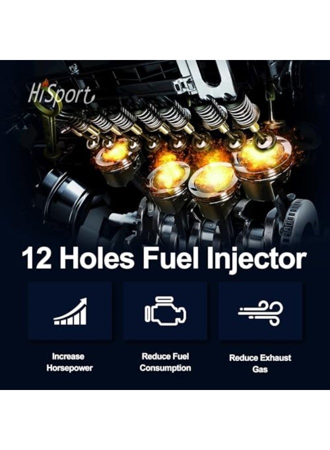 HiSport Fuel Injector 0280156161 6 PCS Compatible with Jeep 4.0L 1999-2004 I6 Upgrade 12 Hole 22LB Injectors - Image 3