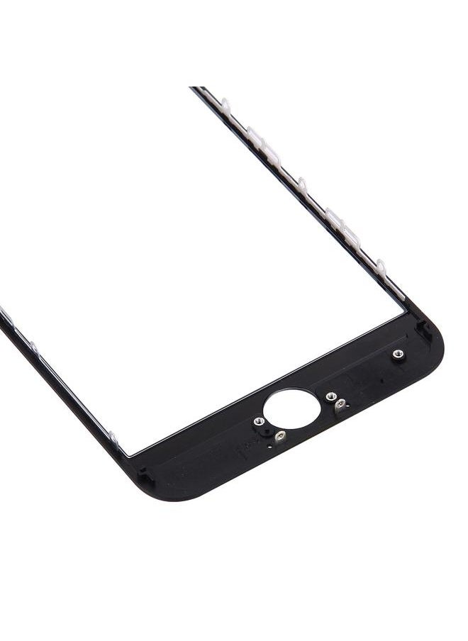 عدسة زجاجية خارجية بديلة للشاشة الأمامية مع إطار شاشة LCD الأمامية ولصق بصري شفاف OCA لهاتف iPhone 7 باللون الأسود