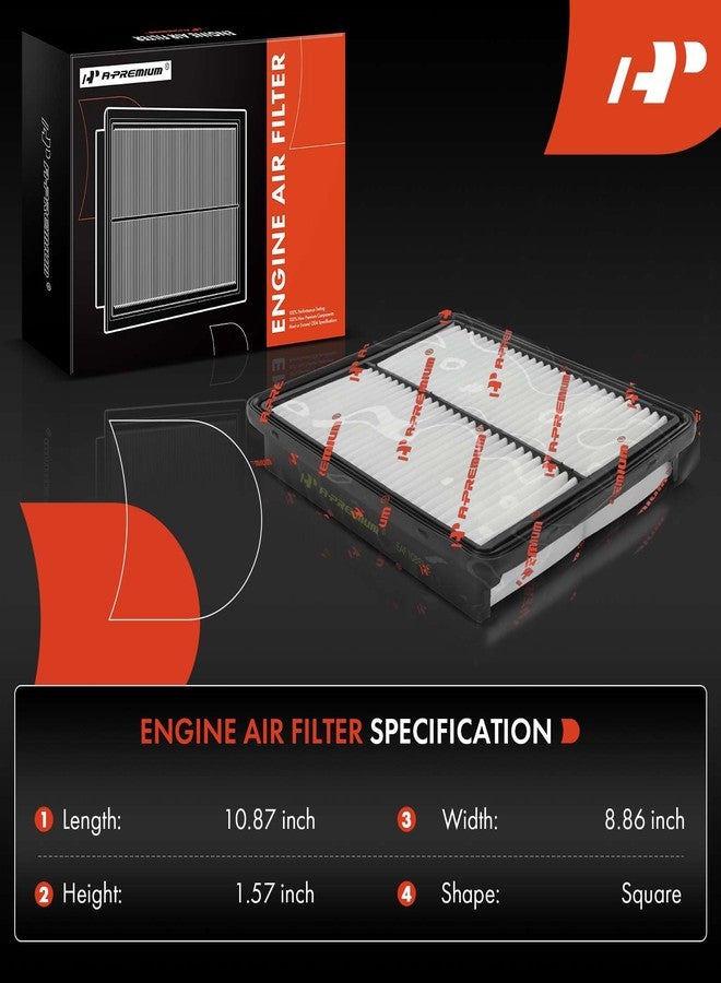 A-Premium 2-PC Engine & Cabin Air Filter with Activated Carbon Compatible with Hyundai Sonata 2011-2014, Santa Fe 2012, Azera 2012-2017 & Kia Optima 2013-2015 Replace# SA10881, C36179 - Image 2