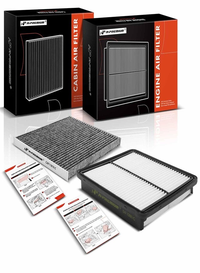 A-Premium 2-PC Engine & Cabin Air Filter with Activated Carbon Compatible with Hyundai Sonata 2011-2014, Santa Fe 2012, Azera 2012-2017 & Kia Optima 2013-2015 Replace# SA10881, C36179 - Image 1