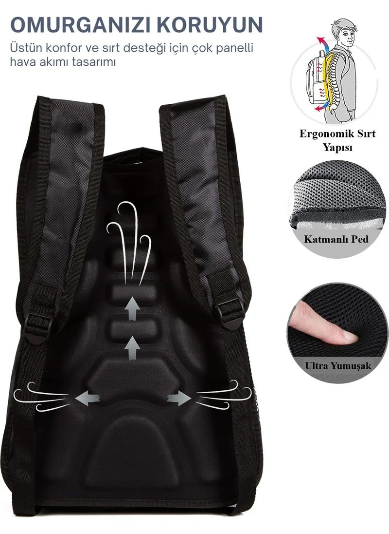 Avca Multi-Eye Multi-Compartment Anti-Sweat Orthopedic Back Supported High School Secondary School Primary School Large School Bag