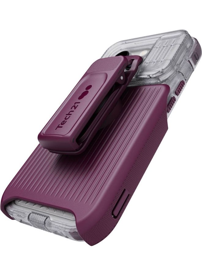 tech21 Evo Max iPhone 14 Pro Case With Magsafe Extreme 20 Feet Drop Protection Sliding Camera Lens Cover Frosted Purple - Image 3
