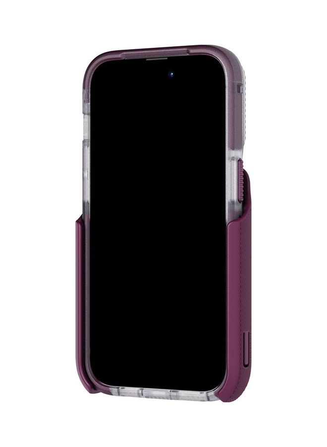 tech21 Evo Max iPhone 14 Pro Case With Magsafe Extreme 20 Feet Drop Protection Sliding Camera Lens Cover Frosted Purple - Image 5