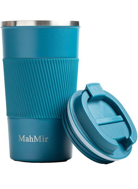 Tumbler Stainless Steel Vacuum Insulated Travel Mug Water Coffee Cup for Home Office Outdoor Works Great for Ice Drinks and Hot Beverage (510ml, Blue)