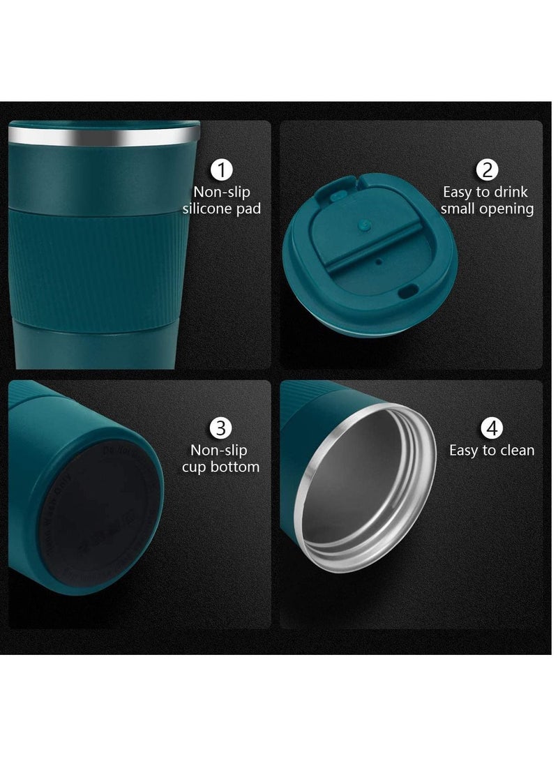 MahMir Tumbler Stainless Steel Vacuum Insulated Travel Mug Water Coffee Cup for Home Office Outdoor Works Great for Ice Drinks and Hot Beverage (510ml, Blue)  - Image 5
