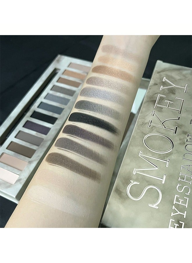 FROMST  Smoky Eyeshadow Palette,12 Colours,Shimmer,Matte,Highly Pigmented Eyeshadow Palette with Mirror & Brush, Fine Smooth Powder & Mixable Eye Make-Up, Longlasting Waterproof Eye Shadow - Image 5