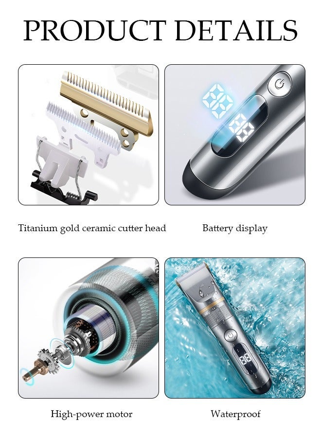 DUNISO Hair Clippers Electric with 5 Modes 4 Kinds of Positioning Combs Hair Cutting Kit Pro Mens Clippers for LED Display Cordless Rechargeable Hair Trimmer Set Professional Barbers Grooming Kit - Image 3