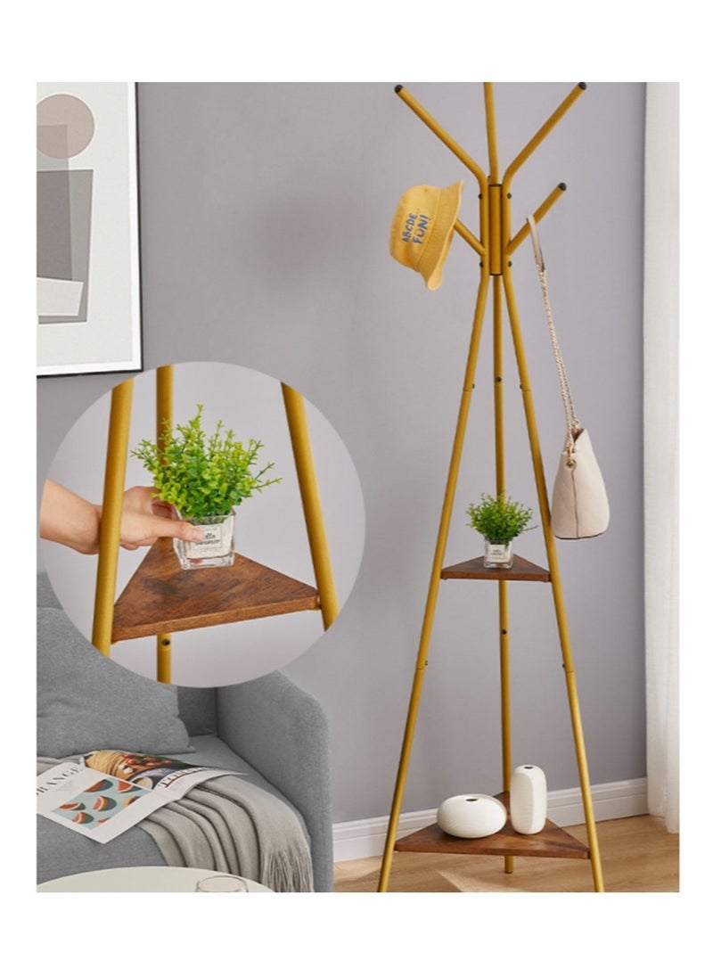 Arabest Modern Independent Three Pronged Metal Hanger, Coat-Racks, Coat Hanger Stand, Hall Tree with 2 Shelves, Easy Assembly for Office Living Room Bedroom  - Image 4